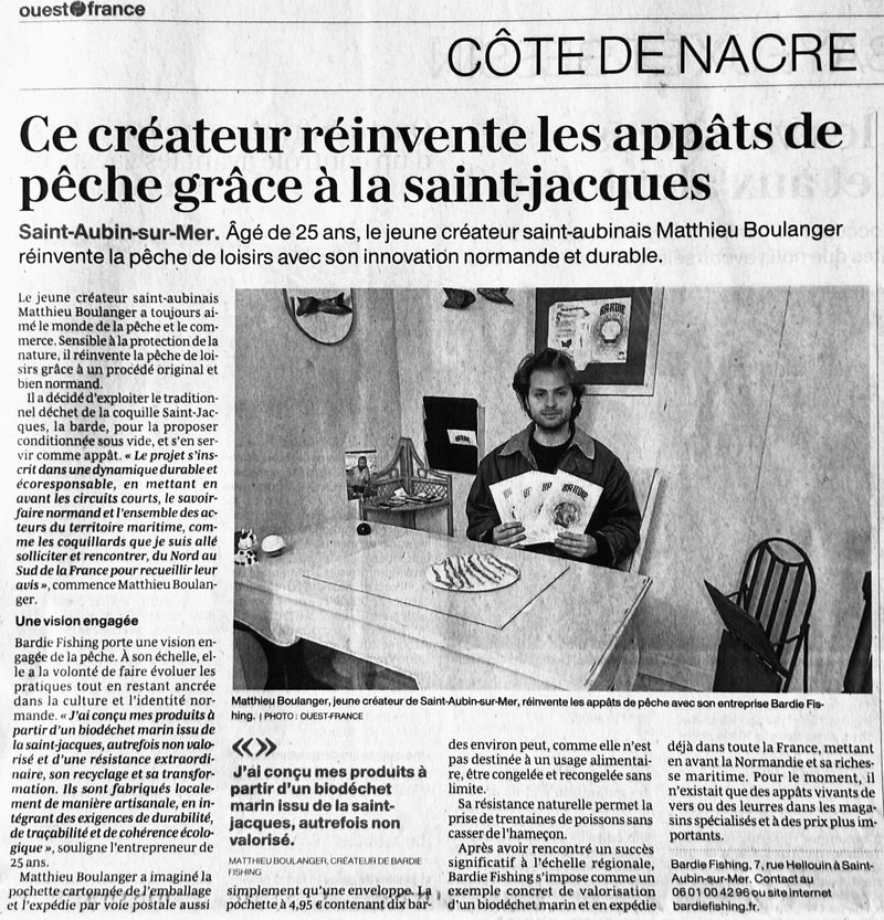 Ce créateur réinvente les appâts de pêche grâce à la saint-jacques